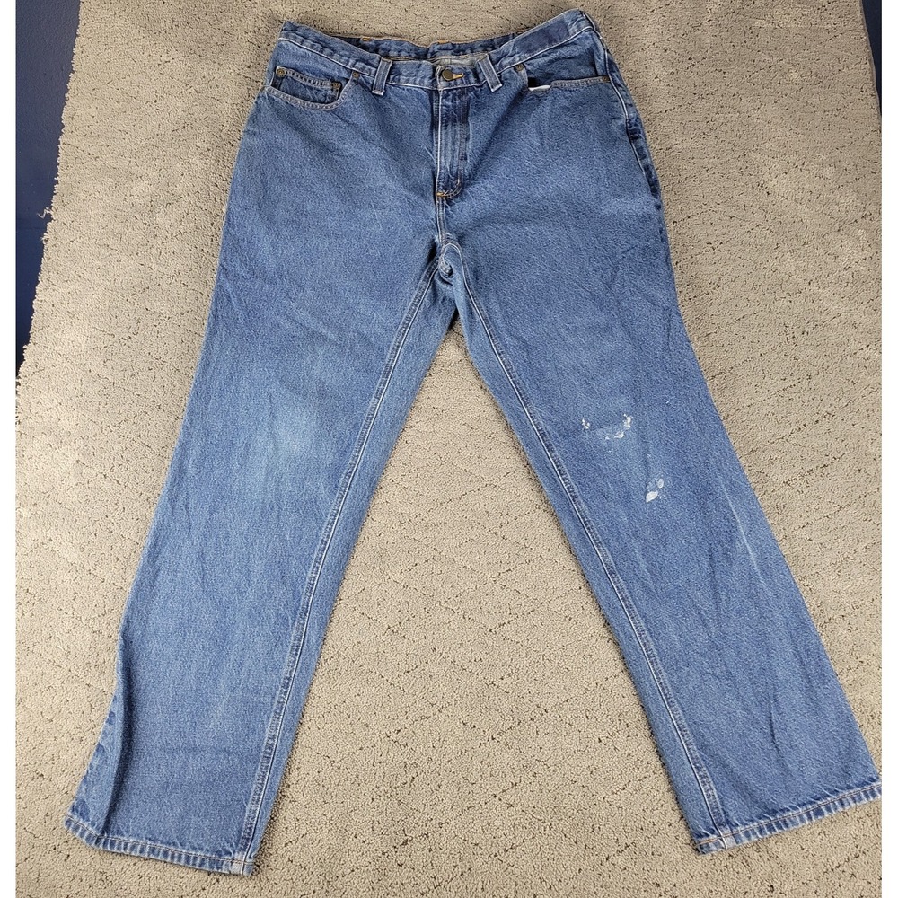 Carhartt Jeans Mens 38x32‎ Blue Relaxed Fit Medium Wash Workwear 381-83